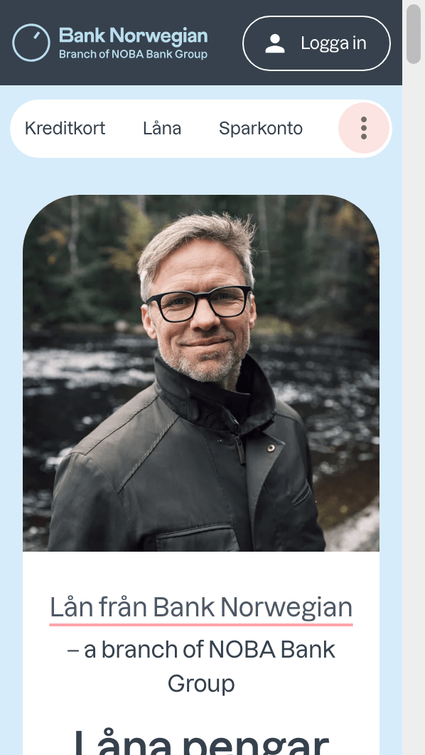 skärmavbild Bank Norwegian