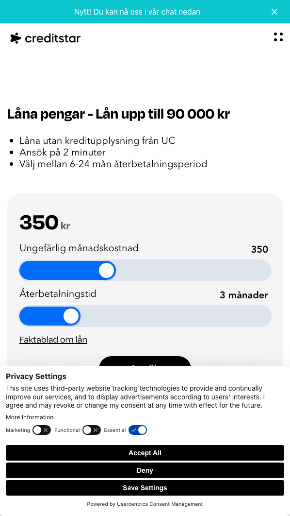 skärmavbild Creditstar