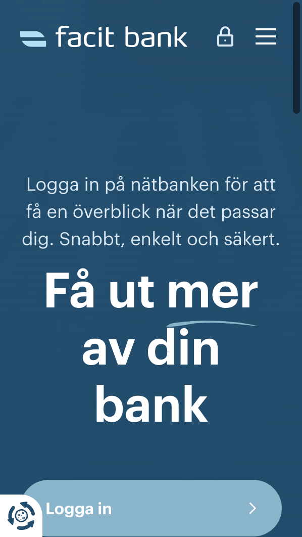 skärmavbild Facit Bank