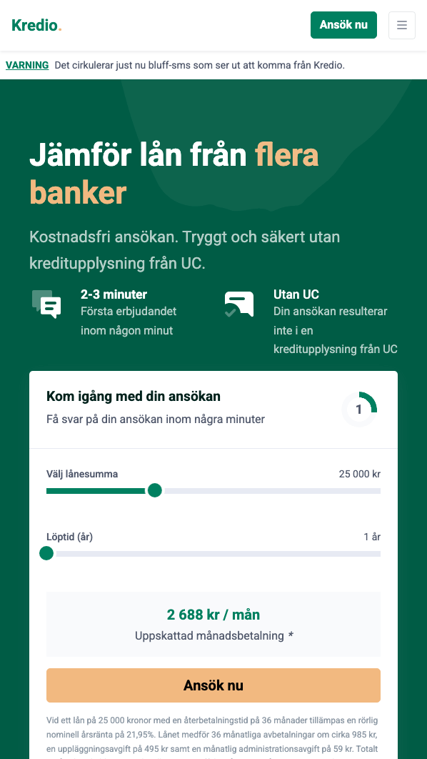 skärmavbild Kredio