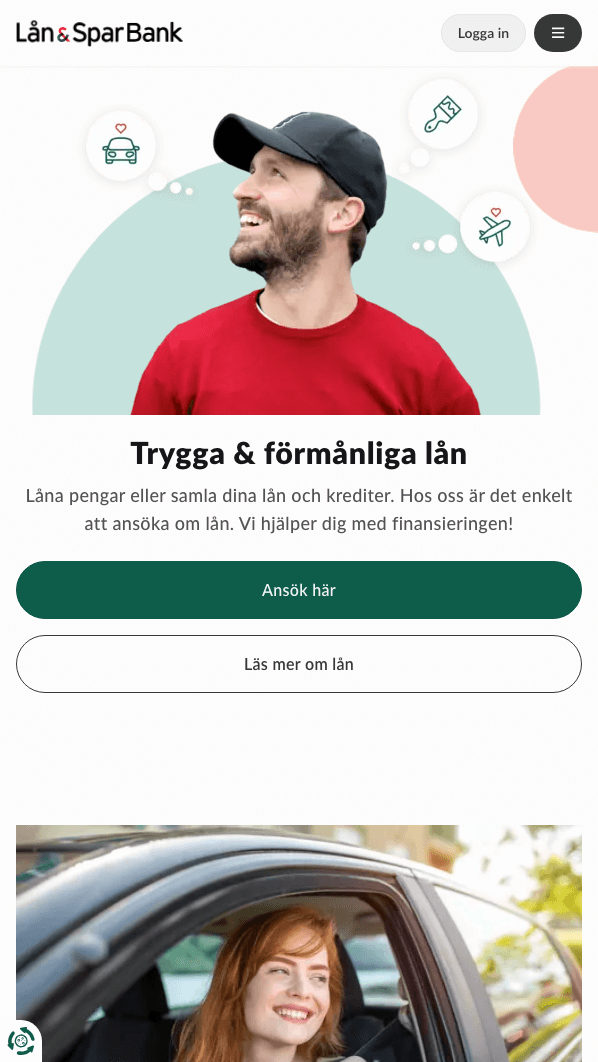 skärmavbild Lån & Spar Bank