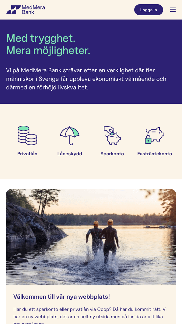 skärmavbild MedMera Bank (Coop)