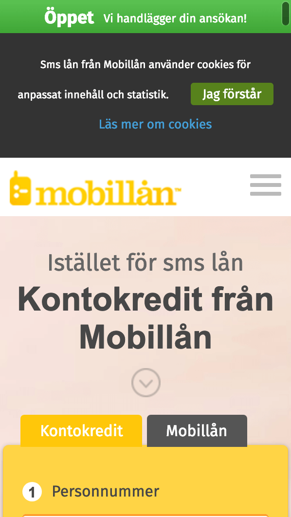skärmavbild Mobillån