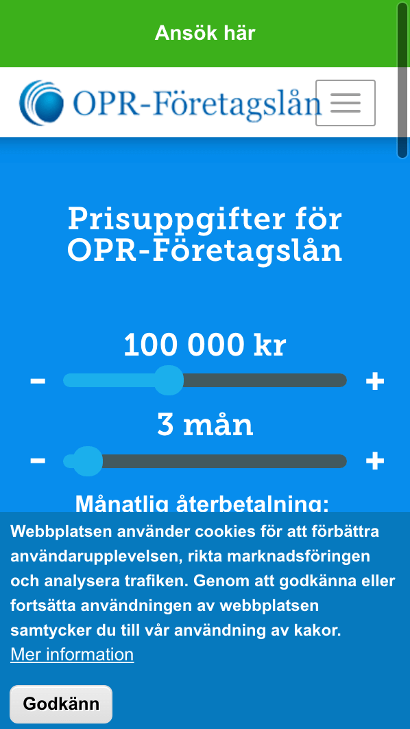 skärmavbild OPR Företagslån