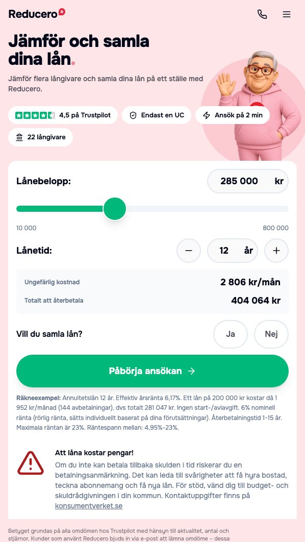 skärmavbild Reducero