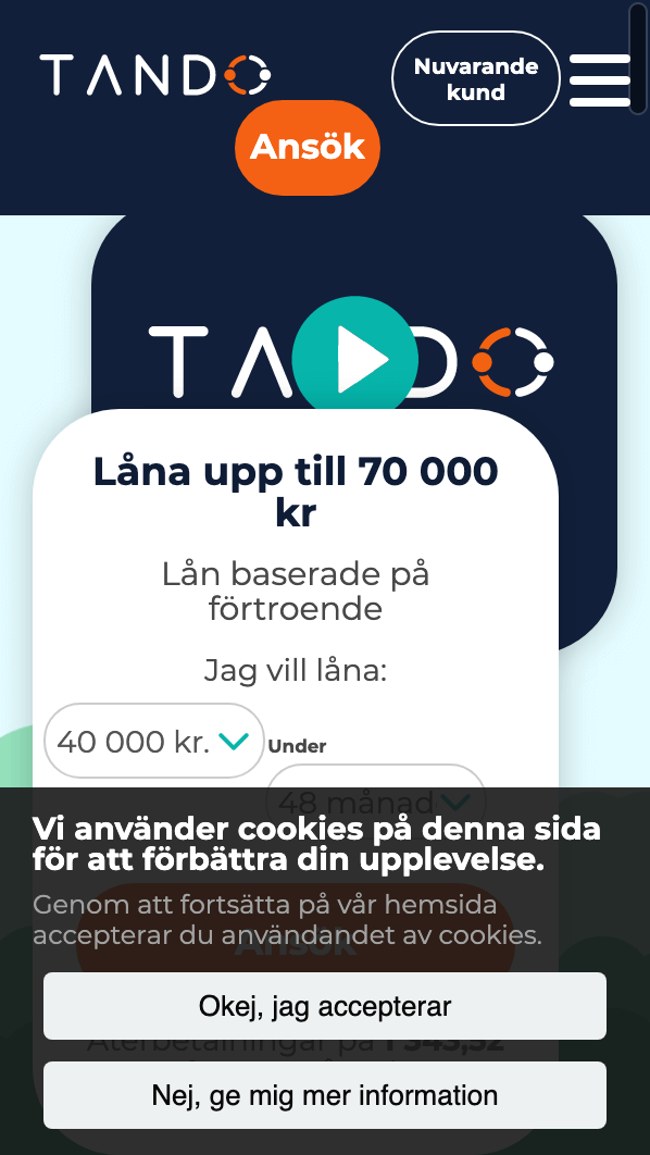 skärmavbild Tando